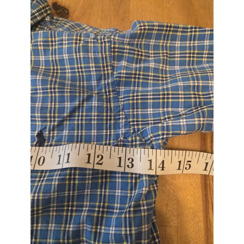 Ralph Lauren Toddler Boys Size 4T Blue Yellow Plaid Button Down Shirt EUC